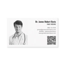 Modern Minimalist Medical Doctor Photo QR Code👨⚕