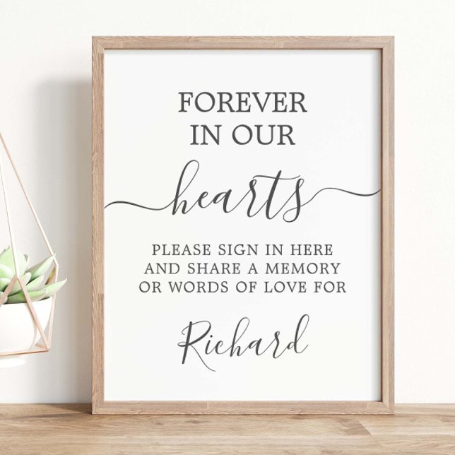 Modern Minimalist Memorial Funeral Memory Table Poster (Creator Uploaded)