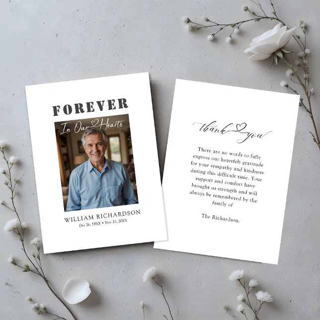 Modern Minimalist Memorial Funeral Sympathy Note Card | Zazzle