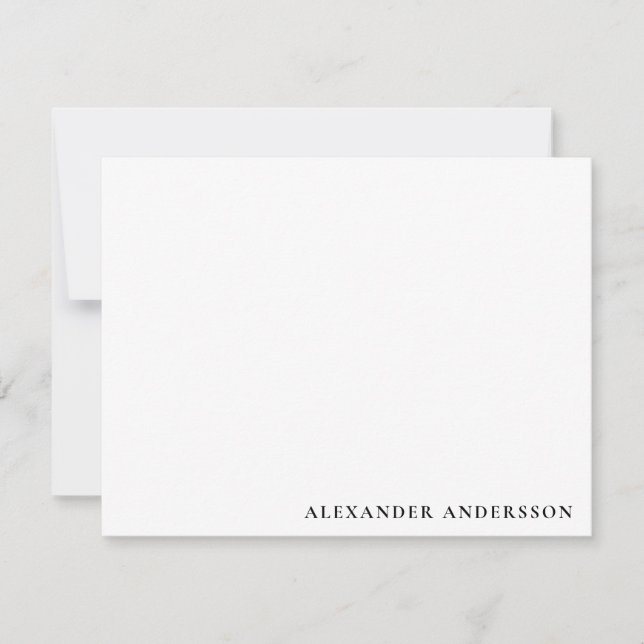 Modern Minimalist Men's Personalized Note Card (Front)