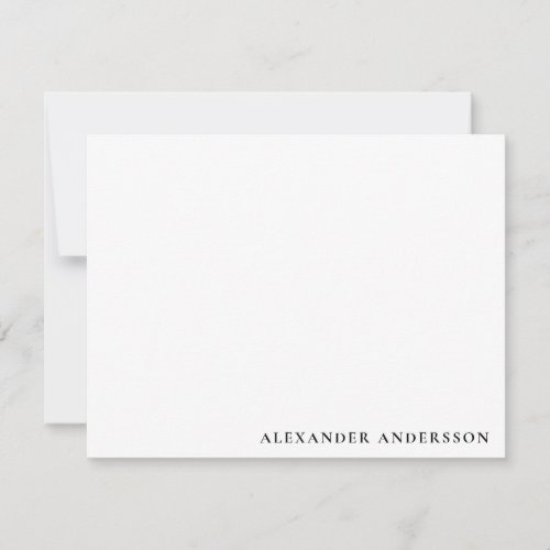 Modern Minimalist Mens Personalized Note Card