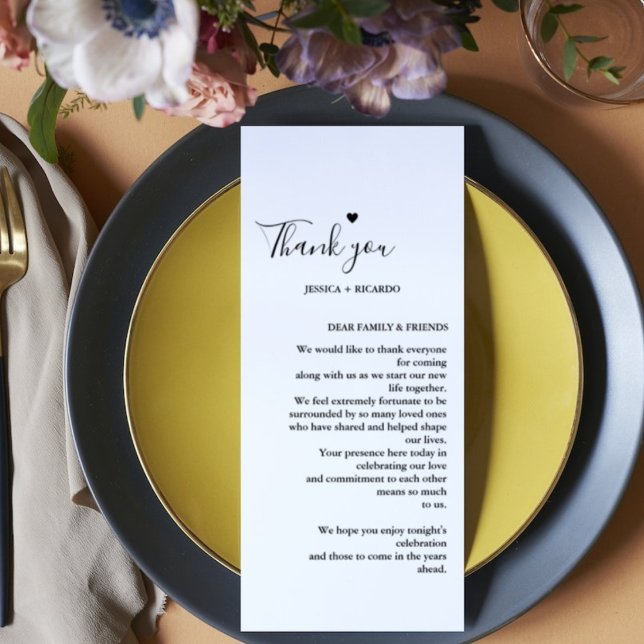 Modern Minimalist Menu + Thank You Note  (Creator Uploaded)