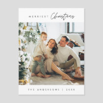 Modern Minimalist, Merriest Christmas Family Photo Postcard