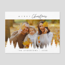 Modern Minimalist, Merriest Christmas Family Photo Postcard