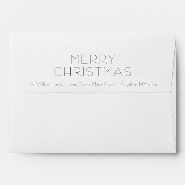 Modern Minimalist Merry Christmas Envelope (Back (Top Flap))