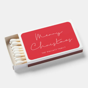 Modern minimalist Merry Christmas favor Matchboxes