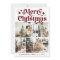 Modern Minimalist Merry Christmas Four Photo Retro