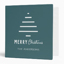 Modern Minimalist Merry Christmas Green Pine Tree