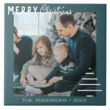 Modern Minimalist Merry Christmas Green Pine Tree