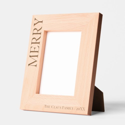 Modern Minimalist Merry, Christmas Laser Engraved Frames