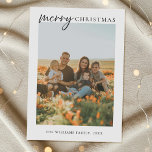 Modern Minimalist Merry Christmas Photo Holiday Card<br><div class="desc">Merry Christmas ! Send your warm wishes to friends and family this holiday season with a customizable photo collage Christmas card featuring simple modern typography. Personalize by adding your custom photos,  names,  year and other details. This minimal Christmas card is available in other colors and cardstock.</div>