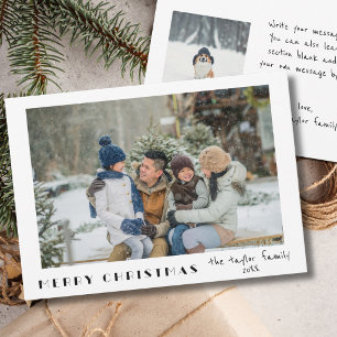 Modern Minimalist Merry Christmas Photo Holiday Card