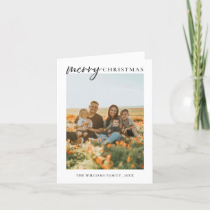 Modern Minimalist Merry Christmas Photo Holiday Card