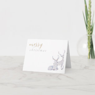 Modern Minimalist Merry Christmas Reindeer Card