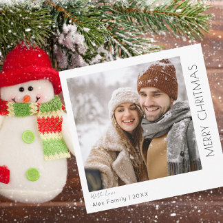 Modern Minimalist | Merry Christmas with Photo Holiday Card