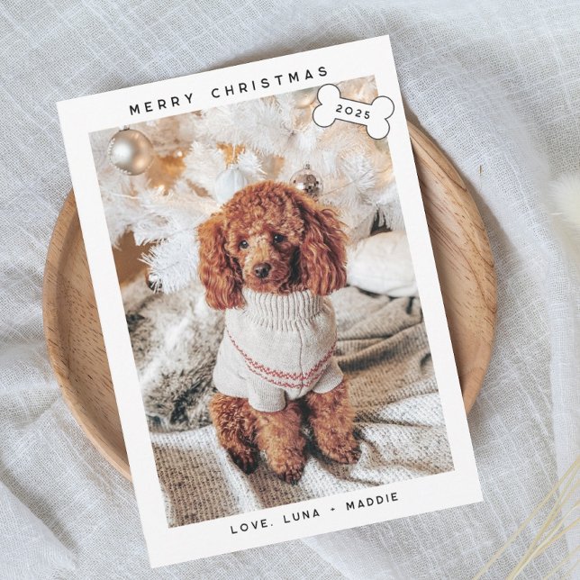 Modern Minimalist Merry Woofmas  Holiday Card (Creator Uploaded)