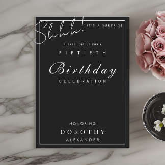 Modern Minimalist Milestone Surprise Birthday Invitation