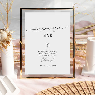 Modern Minimalist Mimosa Bar Wedding Sign