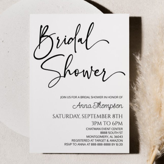 Modern Minimalist Minimal Simple Bridal Shower Invitation (Creator Uploaded)