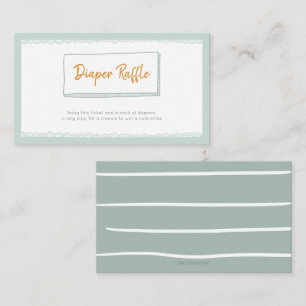 Modern Minimalist Mint Diaper Raffle Baby Shower Enclosure Card