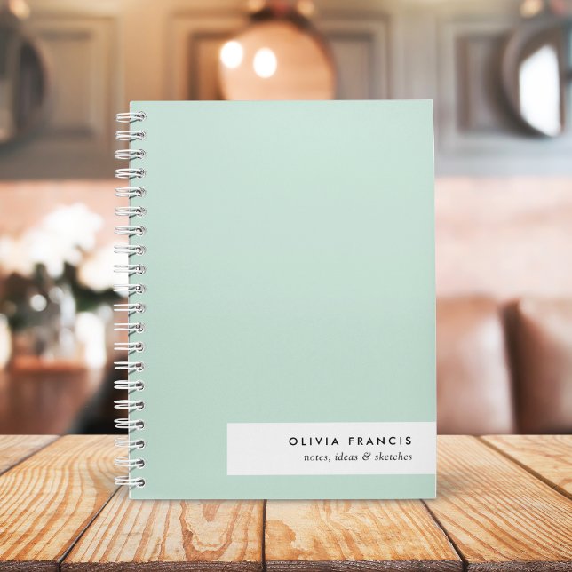 Modern Minimalist Mint Green Pastel Notebook (Creator Uploaded)
