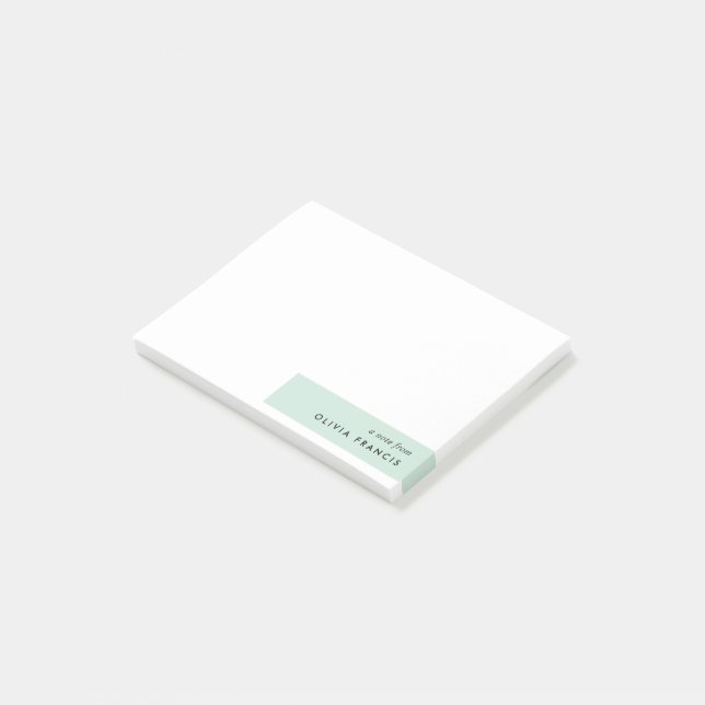 Modern Minimalist Mint Green Pastel Post-it Notes (Angled)