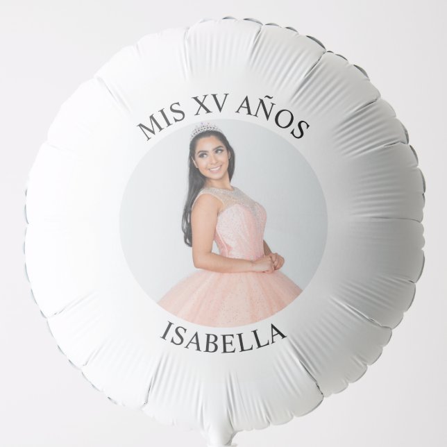 Modern Minimalist Mis XV Años Photo Balloon (Front)