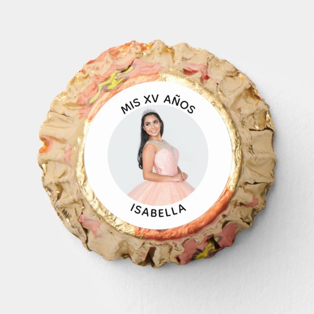 Modern Minimalist Mis XV Años Photo Reese's Peanut Butter Cups (Front)