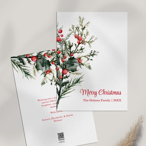 Modern Minimalist Mistletoe Holiday Card