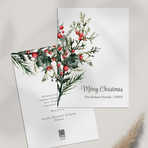 Modern Minimalist Mistletoe Holiday Card