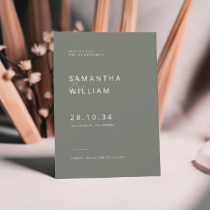 Modern minimalist mix & match elegant wedding save the date