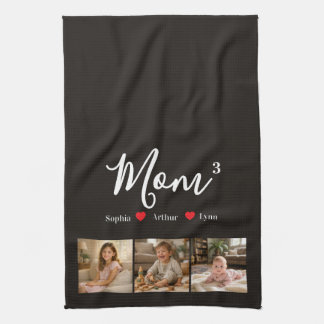Modern Minimalist Mom Custom Photo & Name Keepsake Kitchen Towel