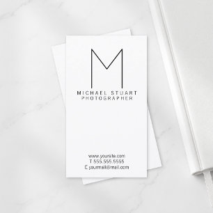 Modern Minimalist Monogram and Name Business Card