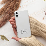 Modern Minimalist Monogram Black and White Case-Mate iPhone 14 Pro Max Case<br><div class="desc">This simple,  elegant monogram design features your first name in stylish black handwriting script and your last name in minimalist sans serif font on a white background.</div>
