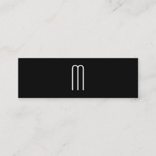 Modern Minimalist Monogram Black Mini Business Card