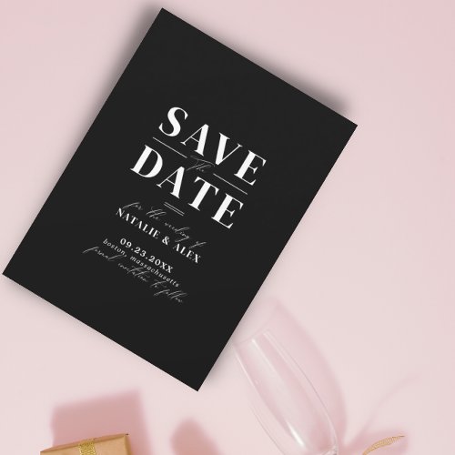 Modern Minimalist Monogram Black Website QR Code  Save The Date