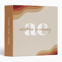 Modern Minimalist Monogram Boho Beige Office