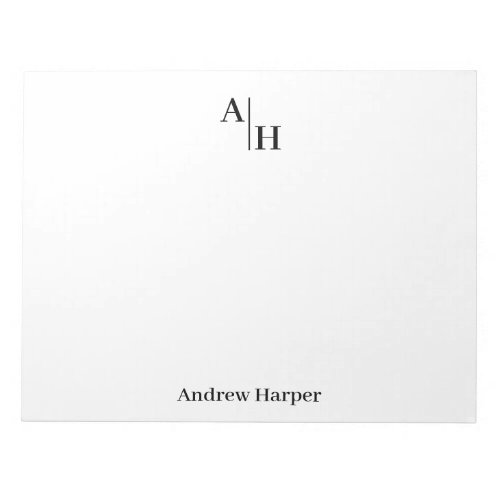 Modern Minimalist Monogram Business Notepad