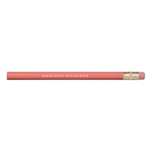 Modern Minimalist Monogram Coral Red   Pencil