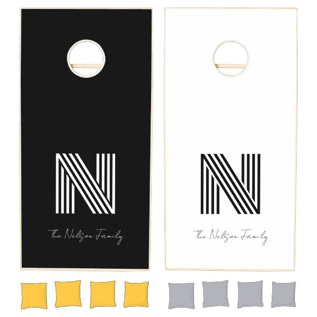Modern Minimalist Monogram Cornhole Set (Set)