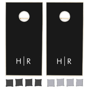 Modern Minimalist Monogram Cornhole Set