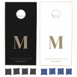Modern Minimalist Monogram Custom Cornhole Set