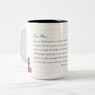 Modern Minimalist Monogram Custom Photo Collage Two-Tone Coffee Mug