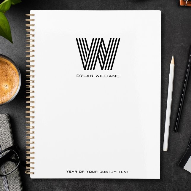 Modern Minimalist Monogram Custom White Planner (Creator Uploaded)