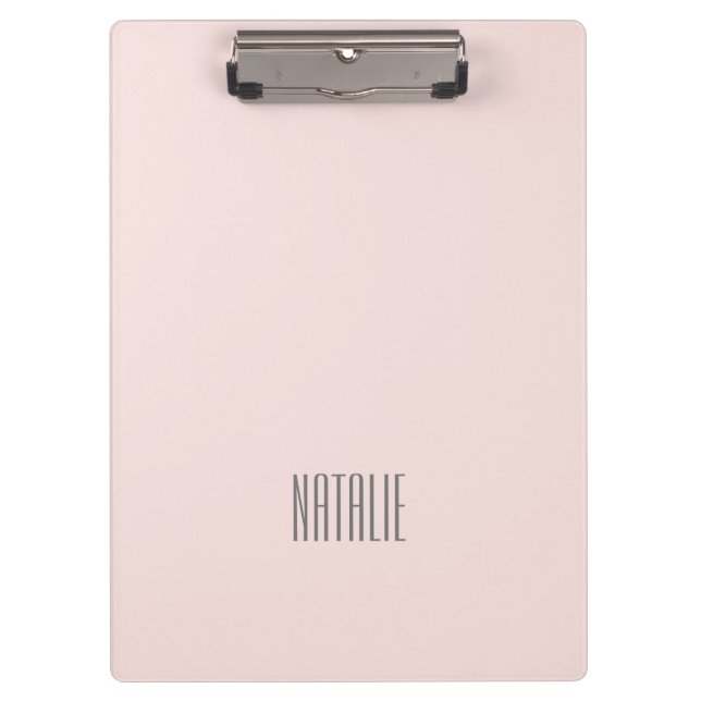 Modern minimalist monogram cute color pink clipboard (Front)