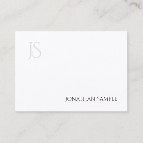 Modern Minimalist Monogram Elegant Simple Plain Business Card