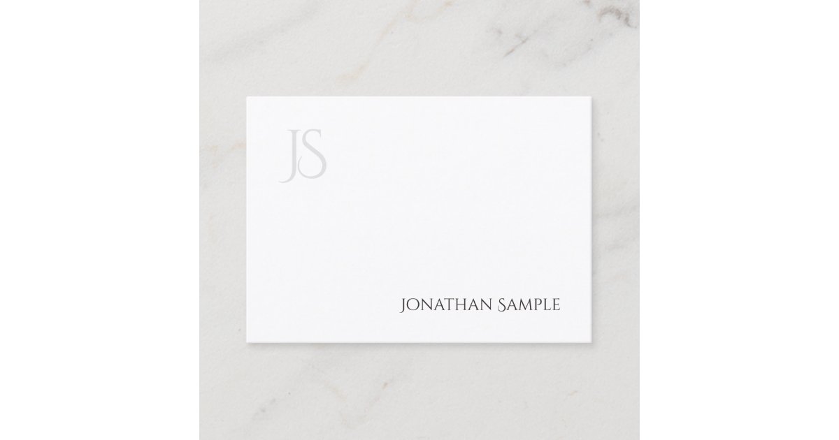 Modern Minimalist Monogram Elegant Simple Plain Business Card | Zazzle