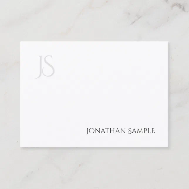 Modern Minimalist Monogram Elegant Simple Plain Business Card | Zazzle