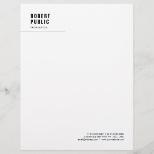 Modern Minimalist Monogram Elegant White Template Letterhead