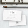 Modern Minimalist Monogram Foliage Wedding Website Enclosure Card
